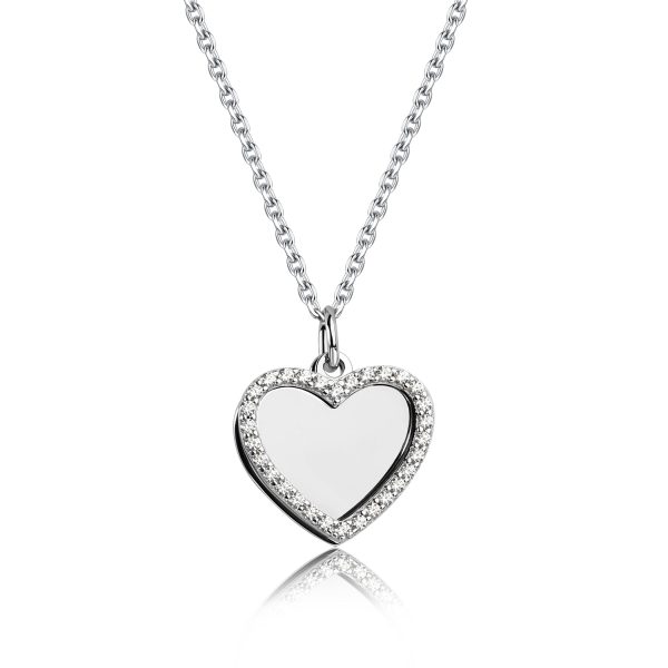 Children’s Sterling Silver Engraveable Heart Necklace for Little Girls