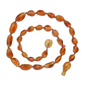 Amber Teething Necklace - Honey Polished (ATNP-Honey) - Cherished Moments Jewelry