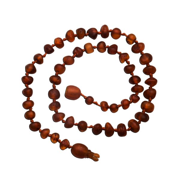 Amber Teething Necklace for Teething Babies or Toddlers (Dark Cognac) - Cherished Moments Jewelry