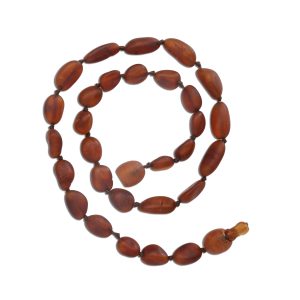 Amber Teething Necklace for Teething Babies or Toddlers (Dark Cognac) - Cherished Moments Jewelry