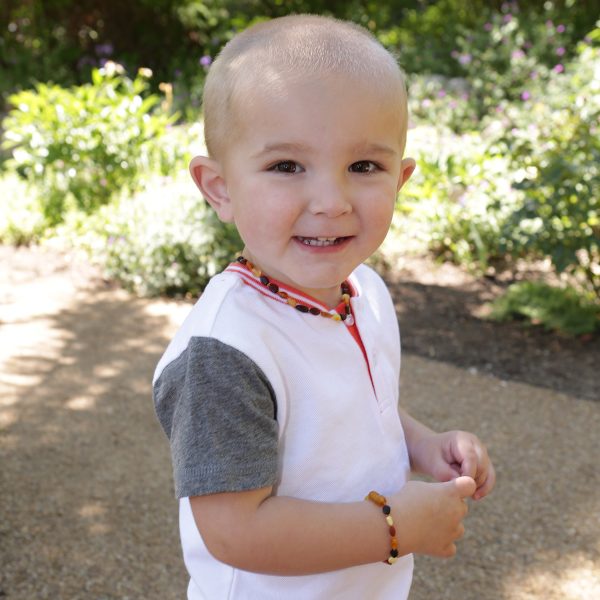 Amber Teething Necklace for Teething Babies and Toddlers (Multi) - Cherished Moments Jewelry