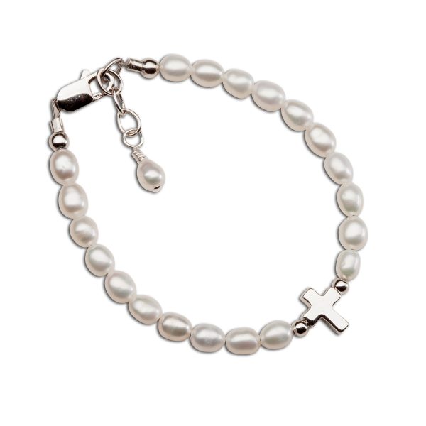 Sterling Silver Cross Bracelet Baptism or Communion Gift