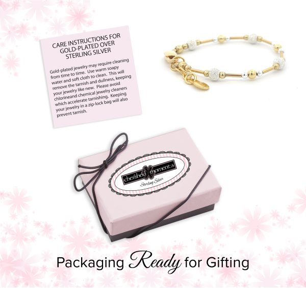 Little Girls 14K Gold-Plated Bracelet with Silver Stardust Beads