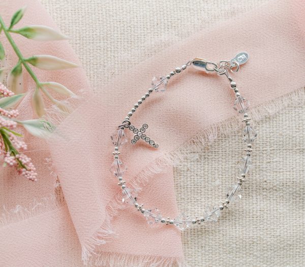 Children’s Crystal Rosary Bracelet with Cross