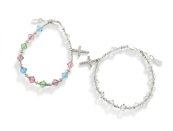Children’s Crystal Rosary Bracelet with Cross