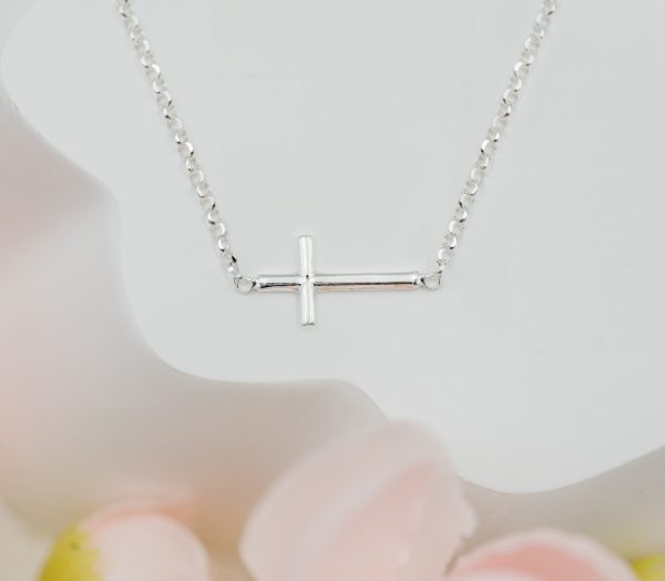 Anchored in Faith Horizontal Cross Necklace for Girls