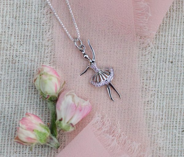 Sterling Silver Children's Ballerina Necklace for Girls - Cherished Moments Jewelry