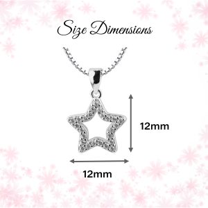 Children’s Sterling Silver Hollow Star Necklace with CZ’s