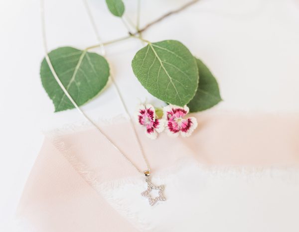 Children’s Sterling Silver Hollow Star Necklace with CZ’s