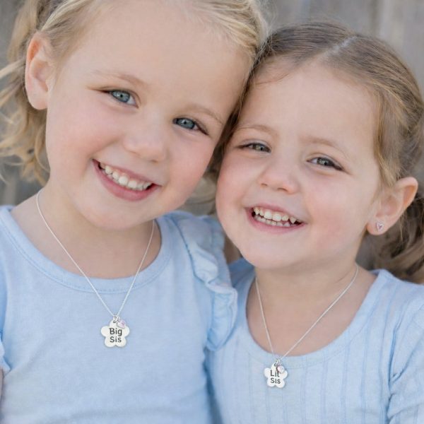 Big Sis and Lil Sis Silver Daisy Necklace