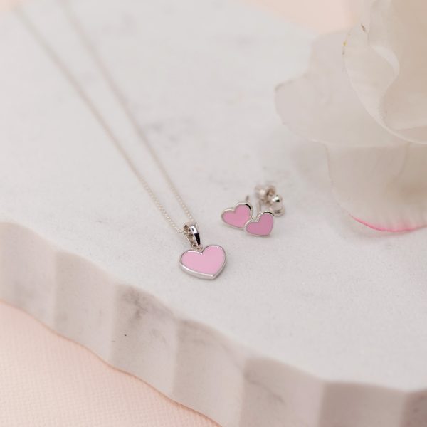 Children’s Hypoallergenic Gold Plated or Silver Fuchsia Pink Heart Earrings