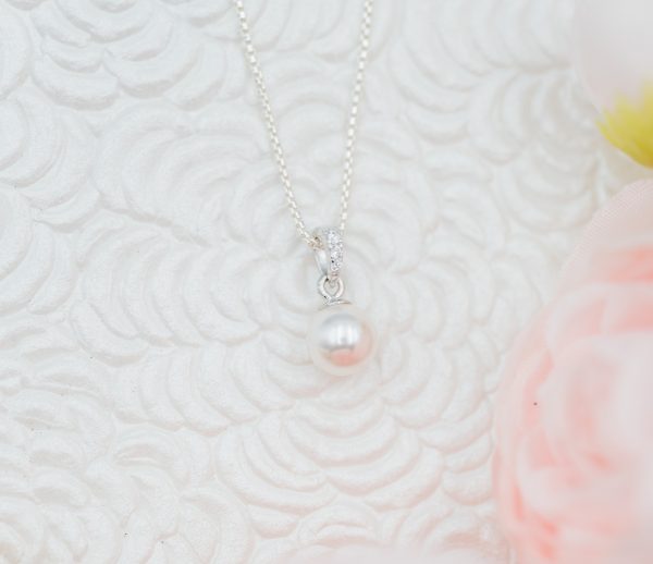 Sterling Silver Child’s White Pearl Necklace