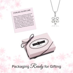 Sterling Silver Daisy Necklace with White Pearl for Girls