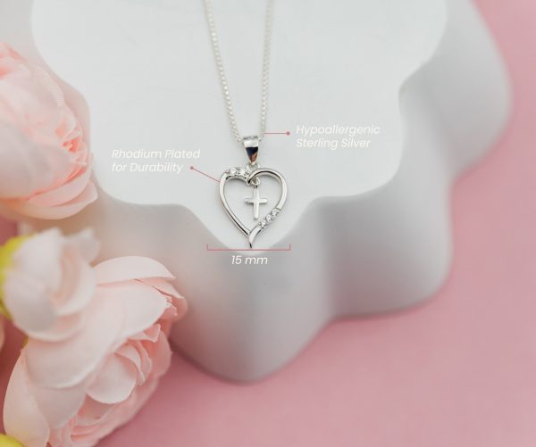 Children’s Dancing Cross Heart Necklace