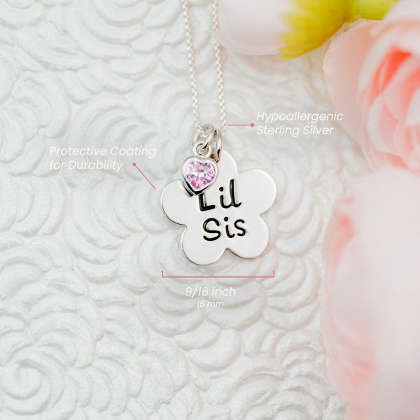Big Sis and Lil Sis Silver Daisy Necklace