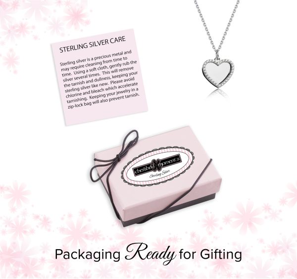 Children’s Sterling Silver Engraveable Heart Necklace for Little Girls
