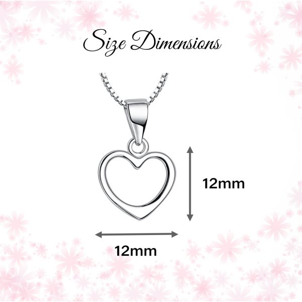 Sterling Silver Children’s Hollow Heart Necklace