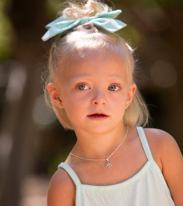 Girls Sterling Silver Daisy Flower Necklace for Kids