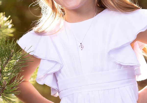 Children’s Dancing Cross Heart Necklace