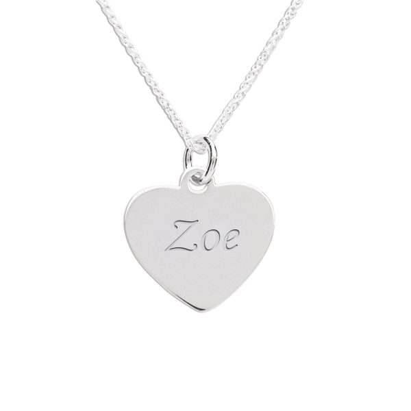 Sterling Silver Children’s Engraveable Heart Necklace