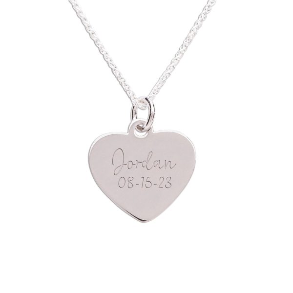 Sterling Silver Children’s Personalized Heart Necklace