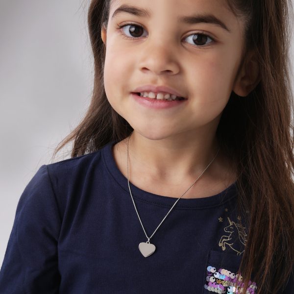 Sterling Silver Children’s Personalized Heart Necklace