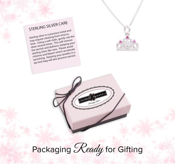 Sterling Silver Little Girls Tiara Necklace - Cherished Moments Jewelry