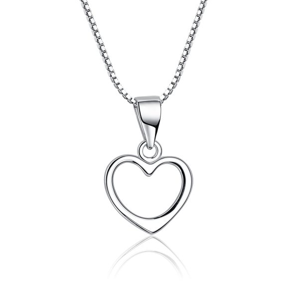 Sterling Silver Children’s Hollow Heart Necklace