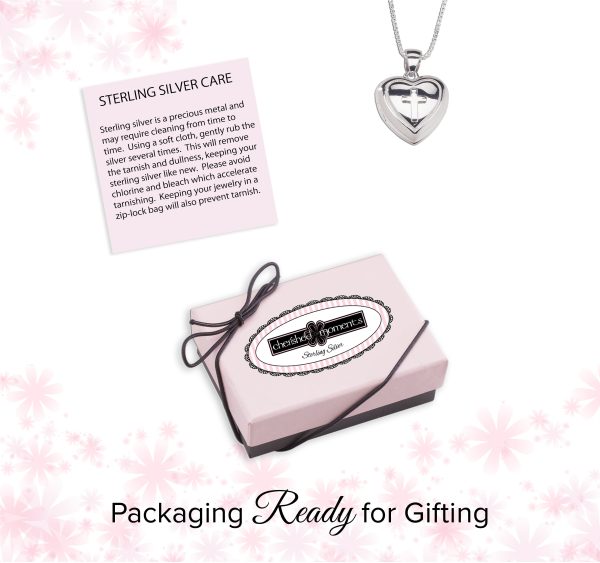 Sterling Silver Children’s Heart Locket with Cross