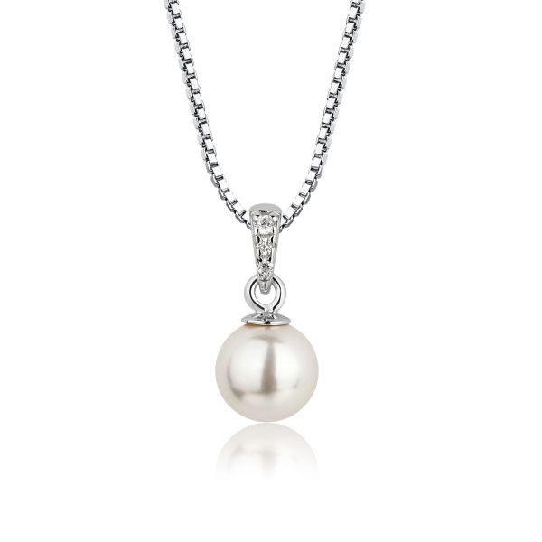 Sterling Silver Child’s White Pearl Necklace