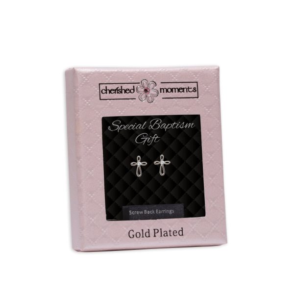 Sterling Silver Baptism Cross Earrings - Cherished Moments Jewelry