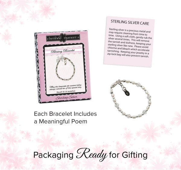 Sterling Silver Pearl Blessing Bracelet for Baby Girls