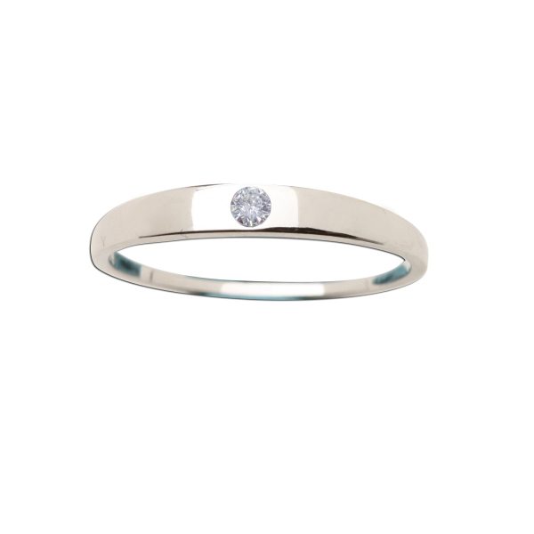 Sterling Silver Baby Ring with Clear CZ for Girls