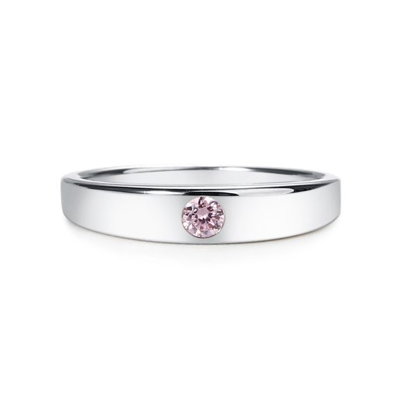 Sterling Silver Baby Ring with Pink CZ (BR-04-Pink)