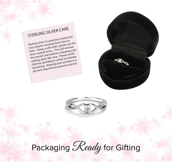 Sterling Silver Baby Ring with Twisted Band and Clear CZ for Girls