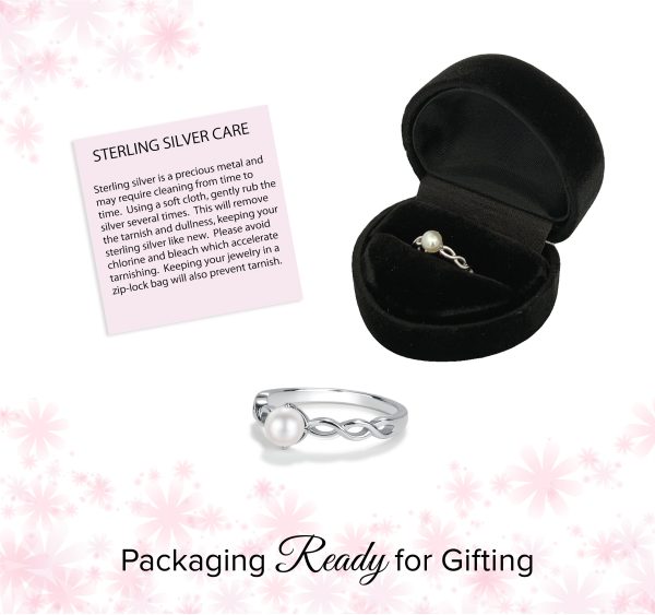 Sterling Silver Pearl Baby Ring with Twisted Band for Little Girls