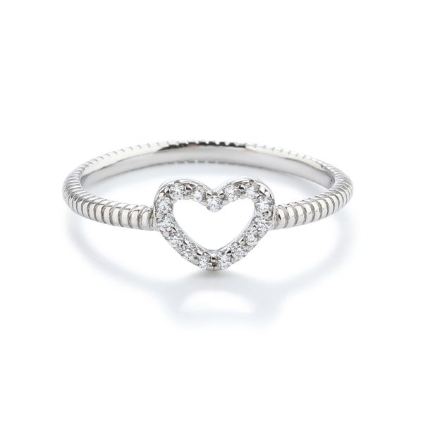 Little Girls Sterling Silver CZ Heart Baby Ring,