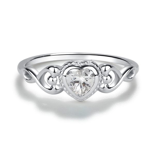 Sterling Silver Heart Baby Ring for Kids