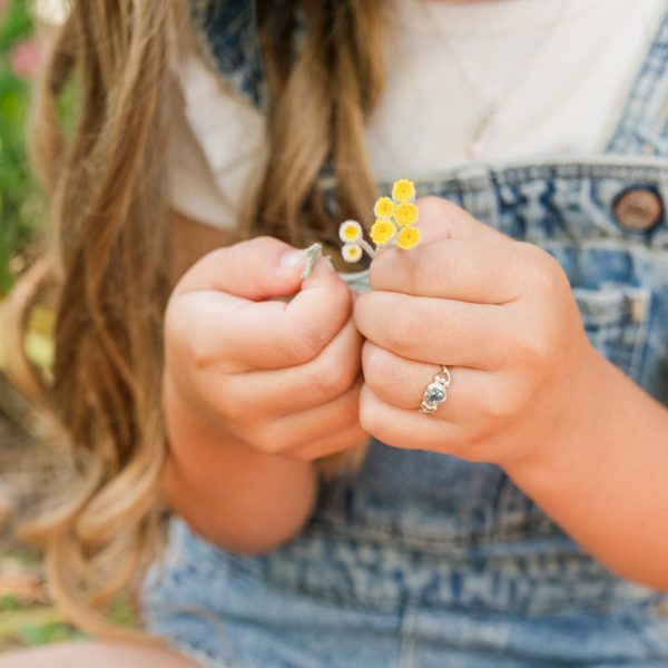 Sterling Silver Ruby Heart Baby Ring for Girls