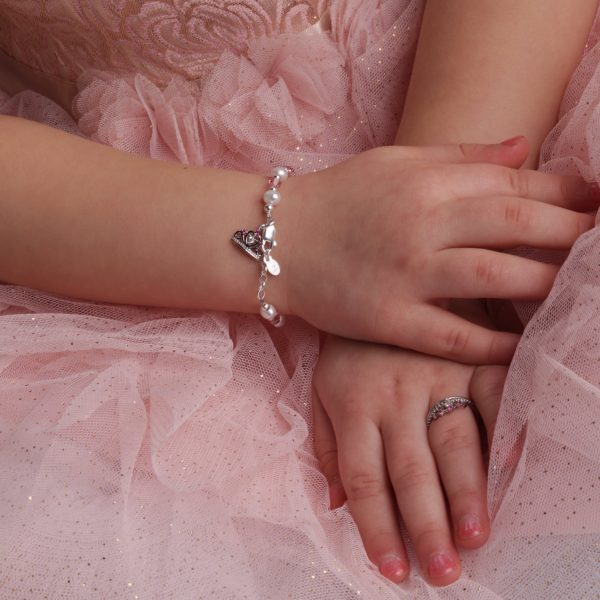 Sterling Silver Tiara Baby Ring with CZs for Kids