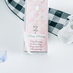 Sterling Silver White Baby Rosary Baptism Gift - Cherished Moments Jewelry