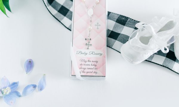 Sterling Silver White Baby Rosary Baptism Gift - Cherished Moments Jewelry