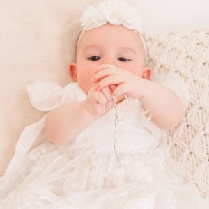 Sterling Silver White Baby Rosary Baptism Gift - Cherished Moments Jewelry