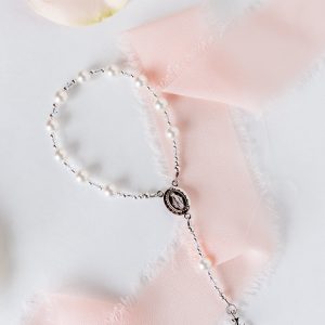 Sterling Silver White Baby Rosary Baptism Gift - Cherished Moments Jewelry