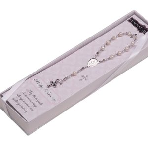 Sterling Silver White Baby Rosary Baptism Gift - Cherished Moments Jewelry