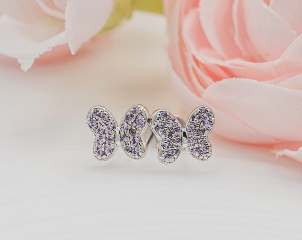 Sterling Silver Kid’s Birthstone Butterfly Earrings for Toddlers and Girls