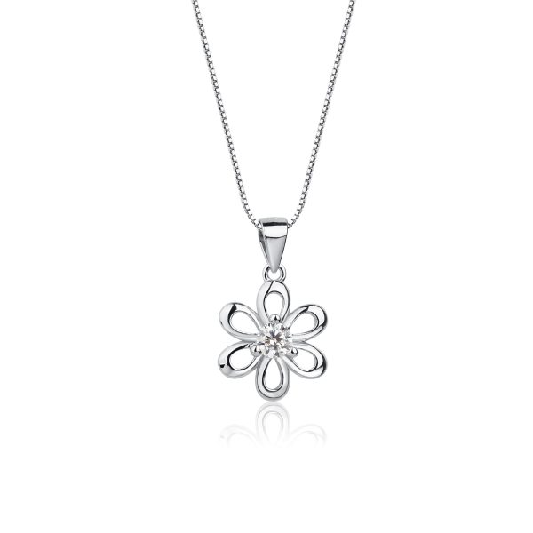 Sterling Silver Birthstone Daisy Flower Necklace for Little Girls
