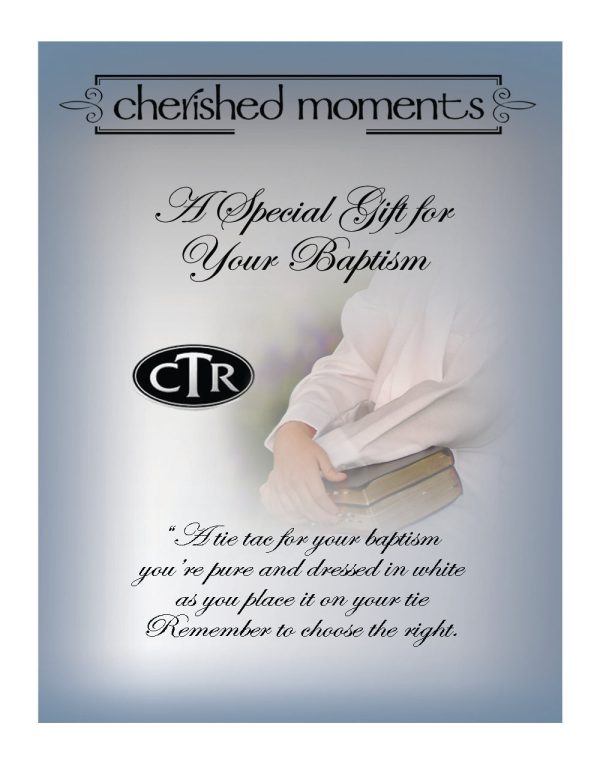 LDS Baptism CTR Oval Tie Pin for Boys