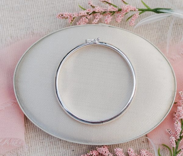 Sterling Silver Baby Bangle Bracelet with FREE Engraving – Bangle (Classic)