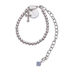 Boy’s Blessing to Bride Sterling Silver Christening Bracelet for Baby Boy
